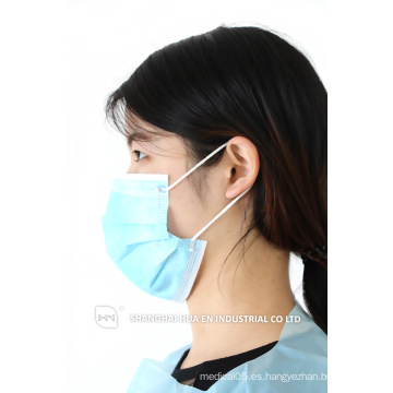 Mascarilla facial no tejida desechable / máscaras desechables médicas PP de 3pcs con oreja